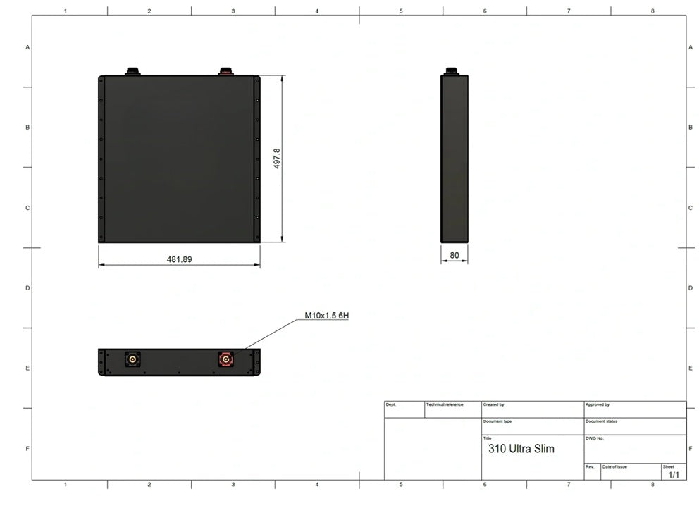 Shervey S3 Ultra Slim LiFePO4 Battery 12V 310AH