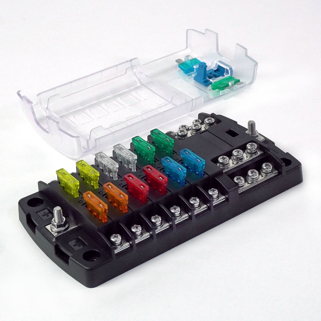 Shervey 12-Circuit Blade Fuse Block W/Neg