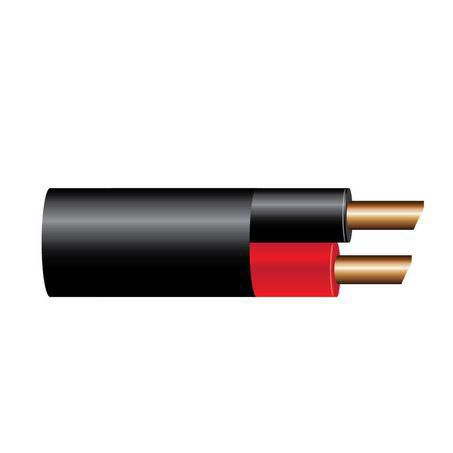 OEX 2mm Twin Core Automotive Cable, Red/Black, With Black Sheath - 100m Roll