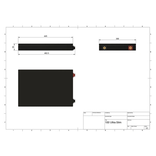 Shervey S3 Ultra Slim LiFePO4 Battery 12V 100AH